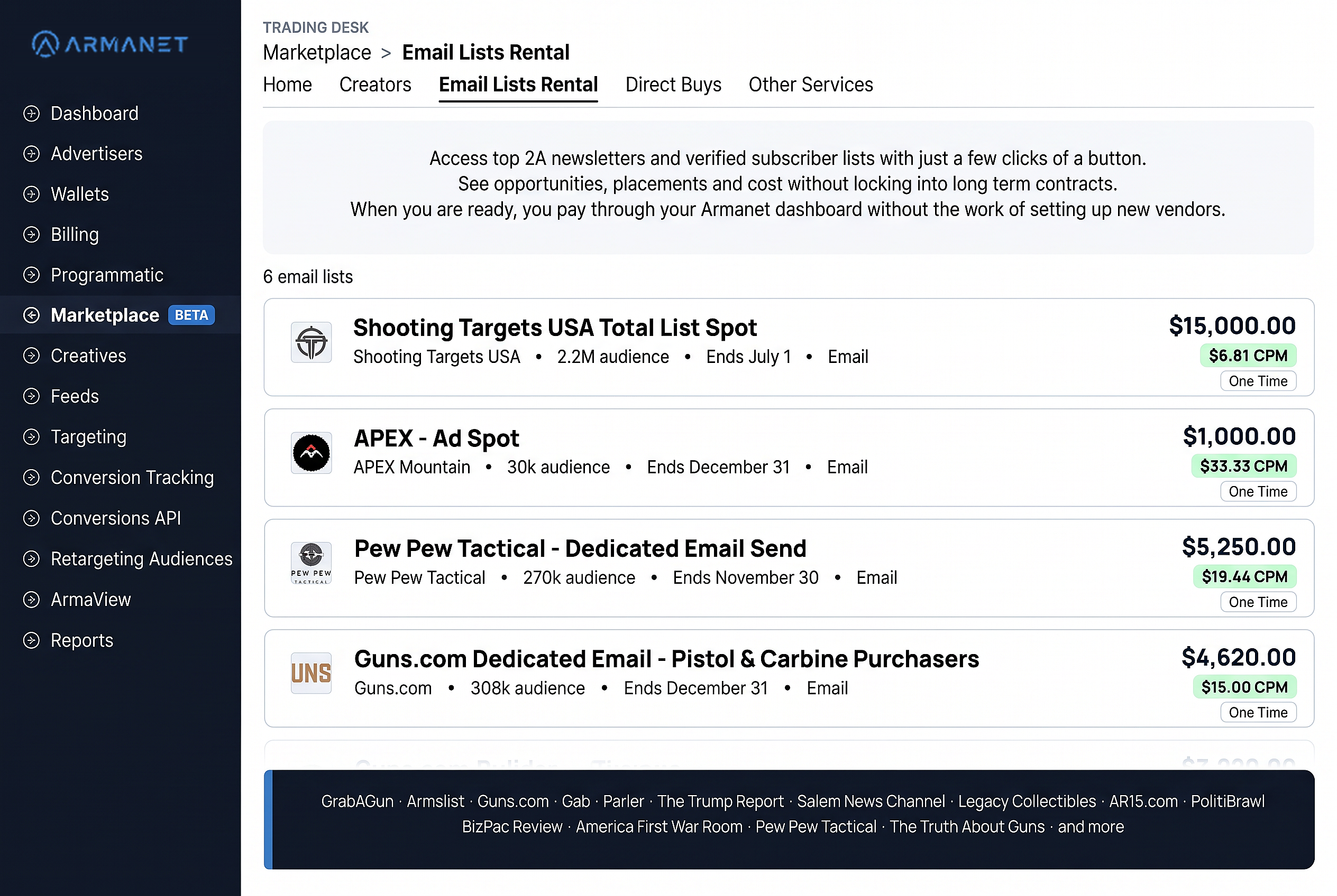 Email List Screenshot